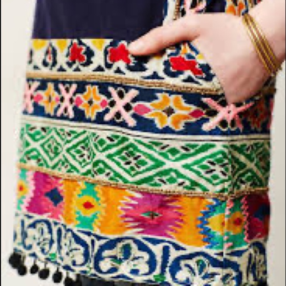 🆕 Anthropologie Multicolor Embroidered Tunic - Picture 2 of 15